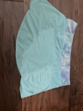Athleta Girls Mint Green Skort with Lavender Patterned Waistband